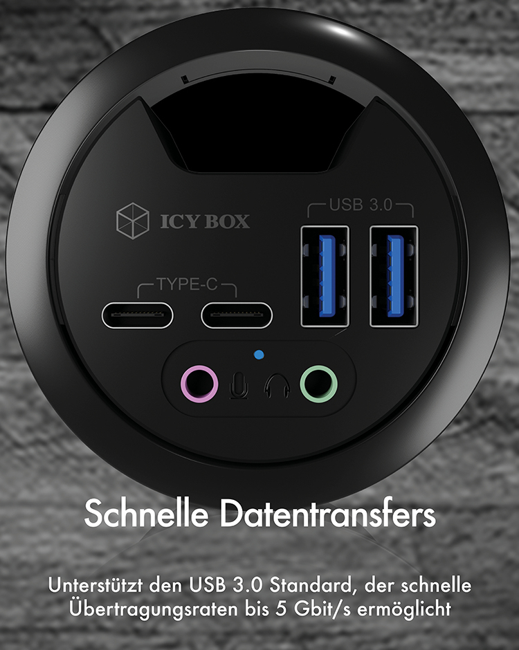 RAIDSONIC IB-HUB1403B - USB 3.0-Hub (Gris)