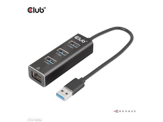 CLUB 3D CSV-1430A - Concentrateur USB (Noir)