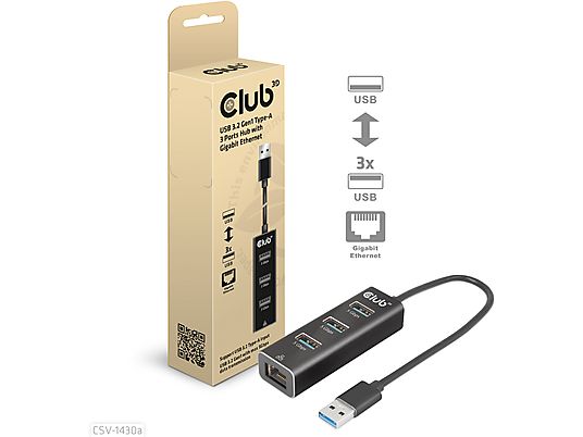 CLUB 3D CSV-1430A - USB-Hub (Schwarz)