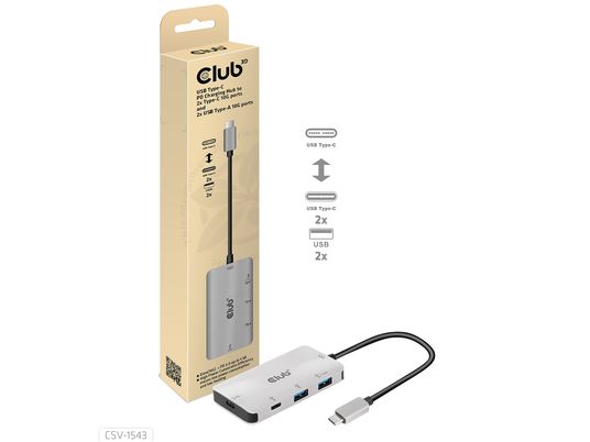 CLUB 3D CSV-1543 - Concentrateur USB (Noir)