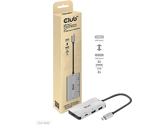 CLUB 3D CSV-1543 - USB-Hub (Schwarz)