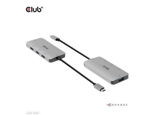 CLUB 3D CSV-1547 - Concentrateur USB (Argent)
