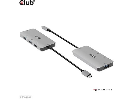 CLUB 3D CSV-1547 - USB-Hub (Silber)