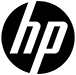 HP-Logo: weißes 'hp' auf schwarzem Kreis.