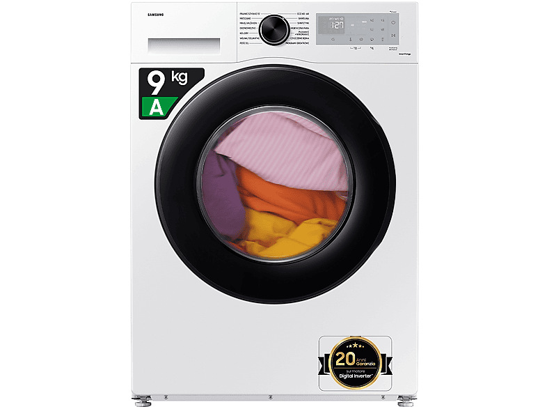 Samsung Ww90Cgc04Dahet Lavatrice, Caricamento frontale, 9 kg, 60 cm, Classe A