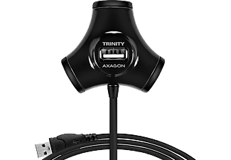 AXAGON Trinity USB 2.0 4 portos USB HUB, 1,2 méter kábel, fekete (HUE-X3B)