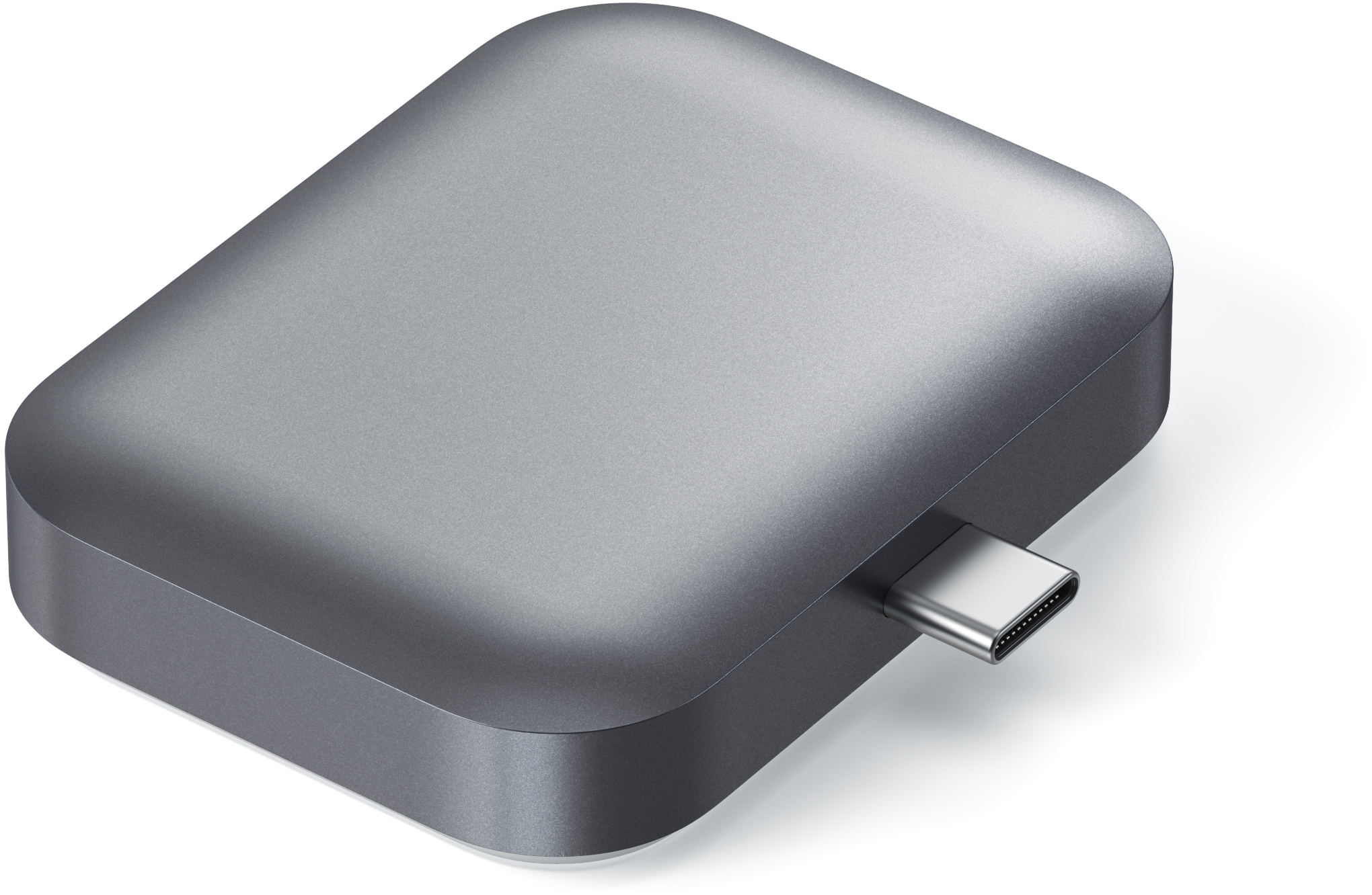Egy szürke, téglalap alakú eszköz USB-C porttal.