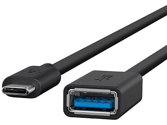 BELKIN F2CU036btBLK - Câble USB, 10 cm, 5 gigabits par seconde, Gris