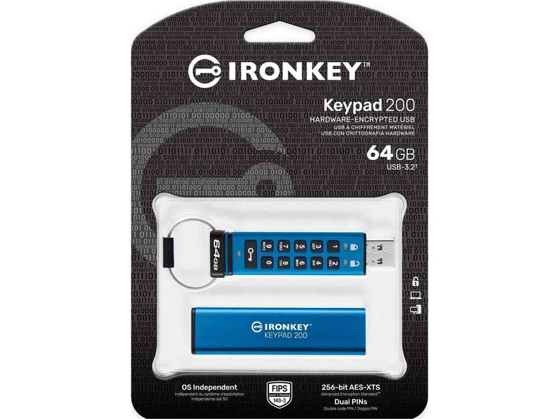 KINGSTON IKKP200/64GB - Clé USB  (64 GB, Bleu)