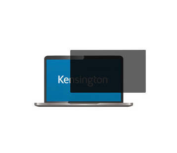 Ein Laptop mit einem Sichtschutzfilter, der die Mitte des Bildschirms abdeckt.