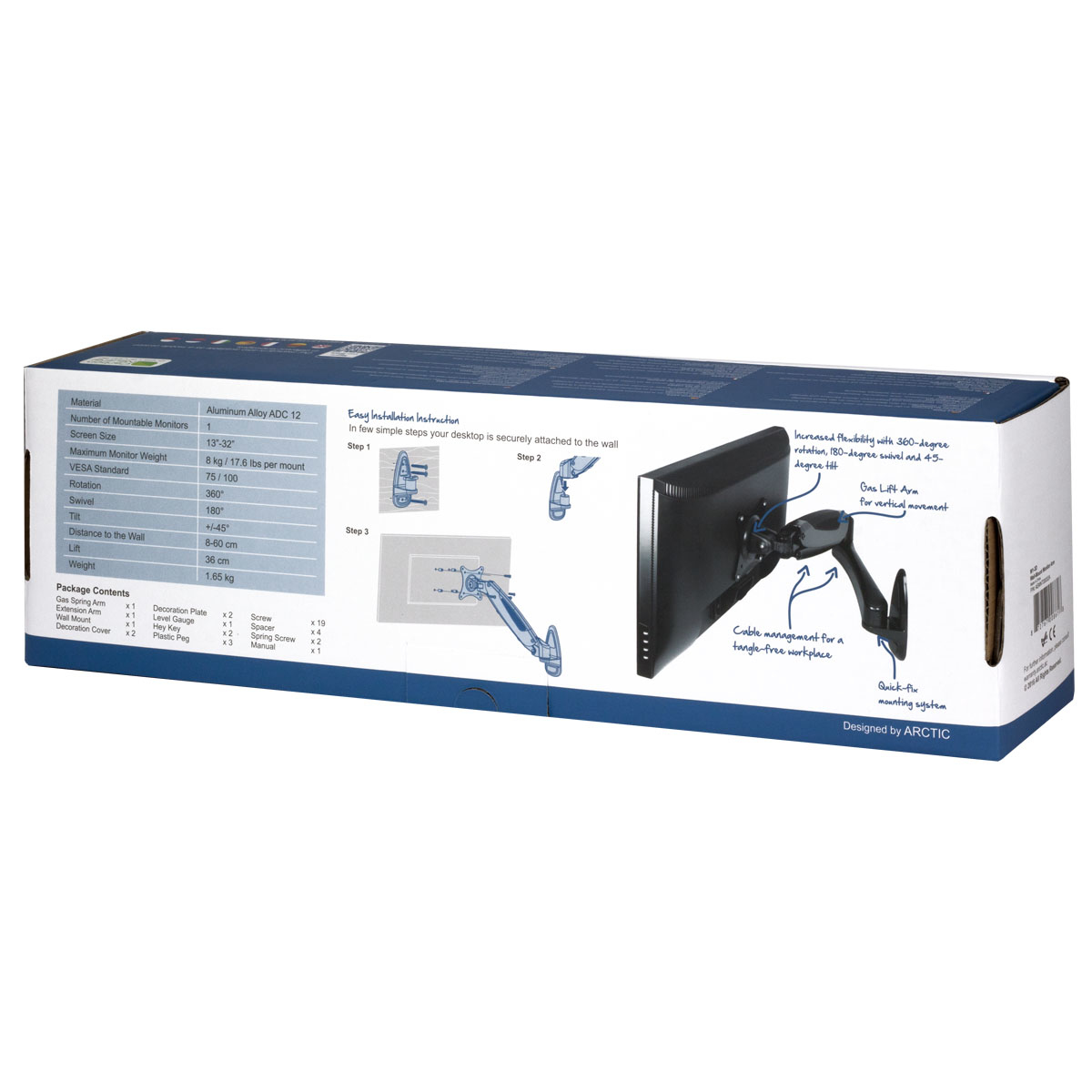 ARCTIC COOLING AEMNT00032A - Support mural (Noir)