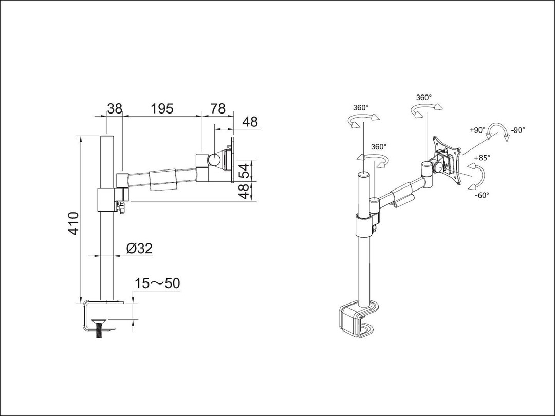 MULTIBRACKETS 5167 - Support de table (Blanc)