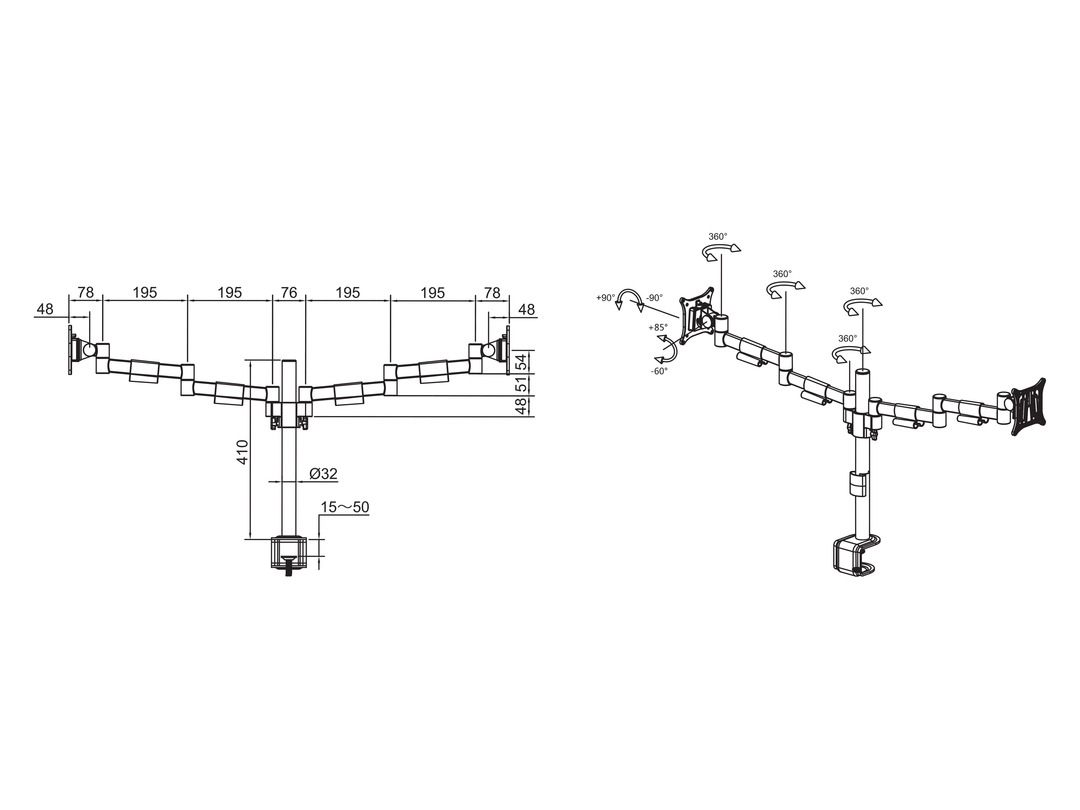 MULTIBRACKETS 5181 - Support de table (Blanc)