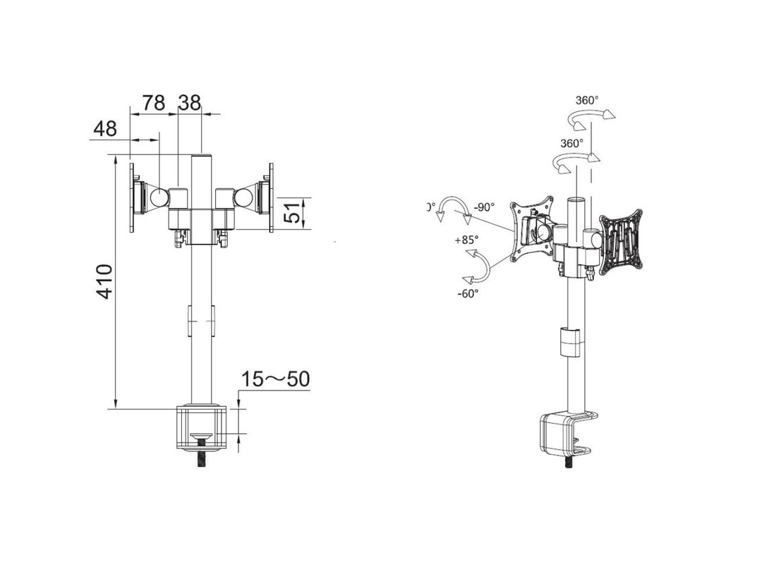 MULTIBRACKETS 5198 - Support de table (Blanc)