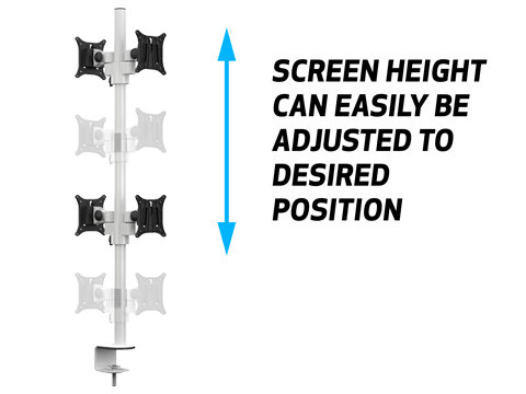 MULTIBRACKETS Officeline Quad - Support de table (Blanc)