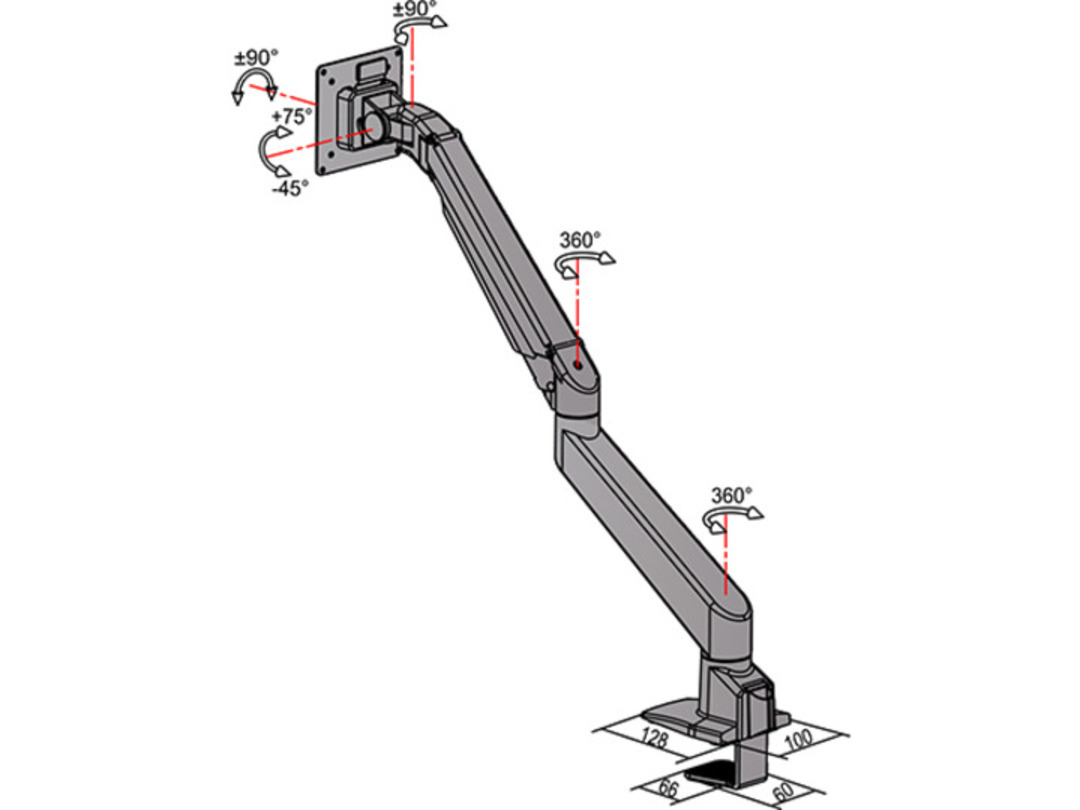 MULTIBRACKETS 7350073735921 - Support de table (Noir)