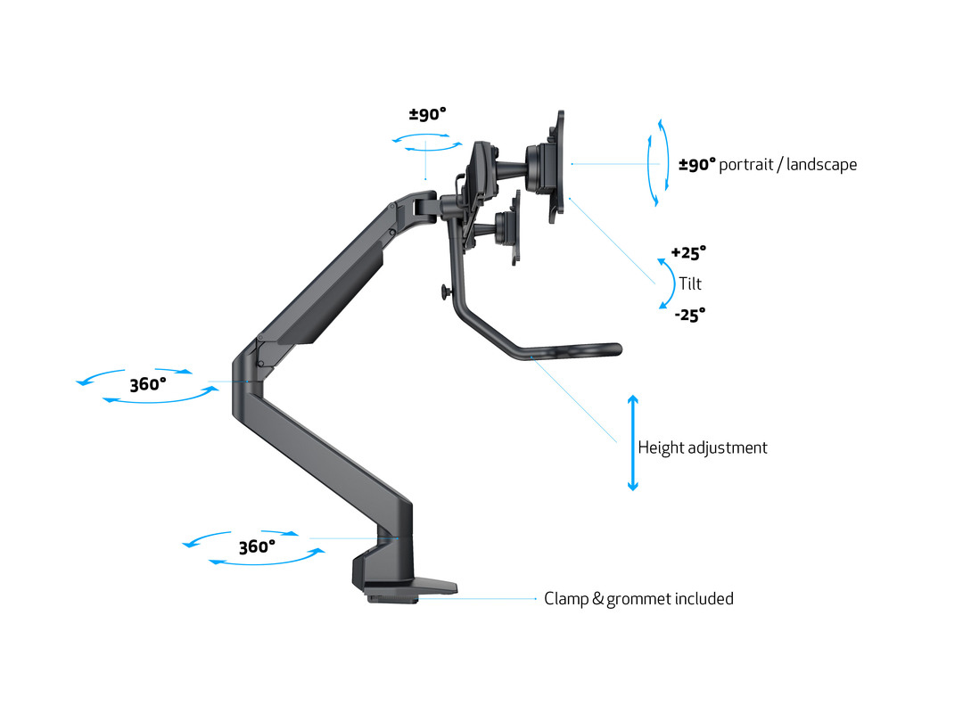 MULTIBRACKETS 6355 - Support de table (Noir)