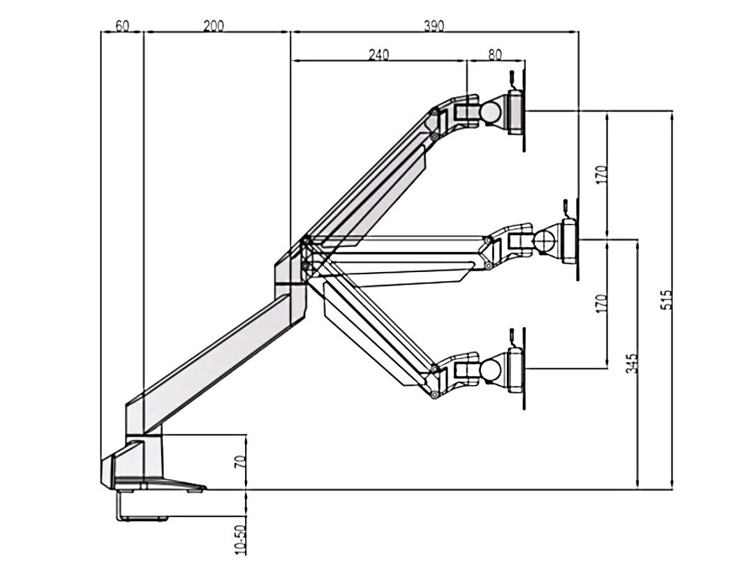 MULTIBRACKETS 6355 - Support de table (Noir)