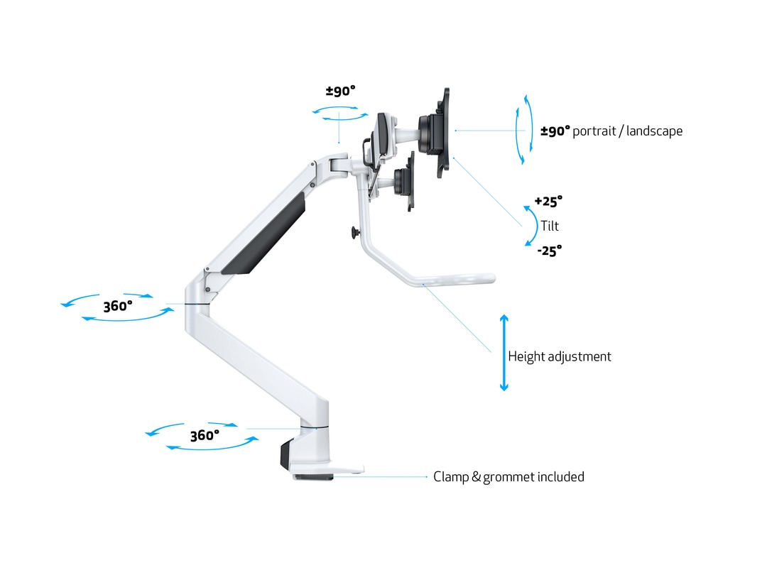 MULTIBRACKETS 6379 - Support de table (Blanc)