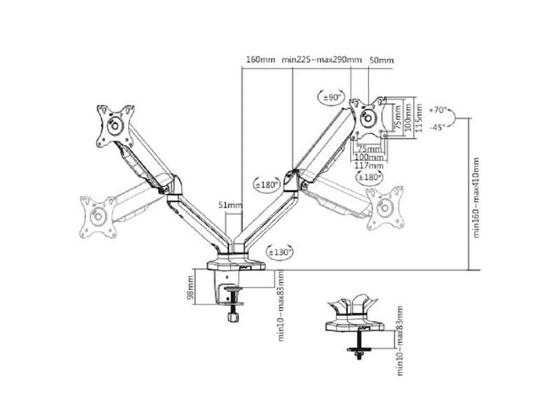 AUDIZIO MAD20G - Support de table (Noir)