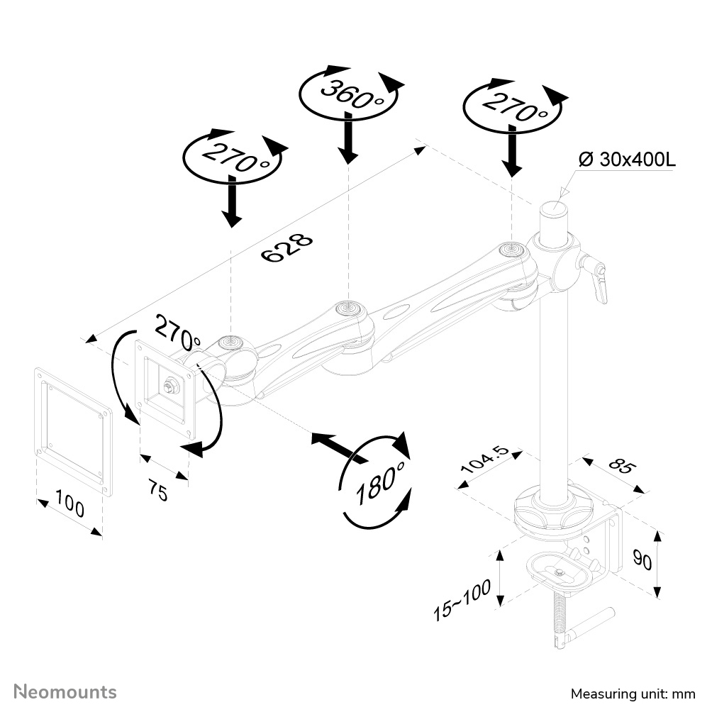 NEOMOUNTS FPMA-D930 - Support pour écran (Argent)