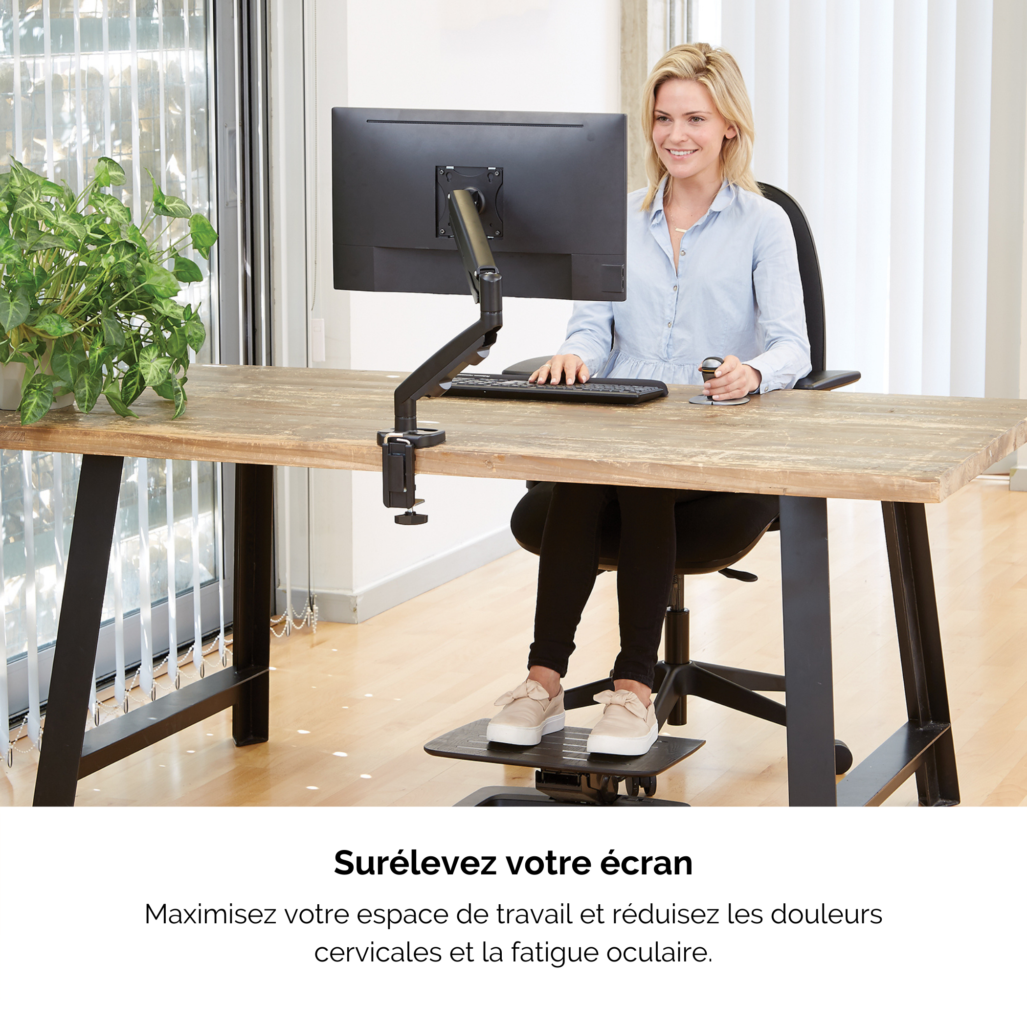 FELLOWES 9683101 - Pied de support (Noir)