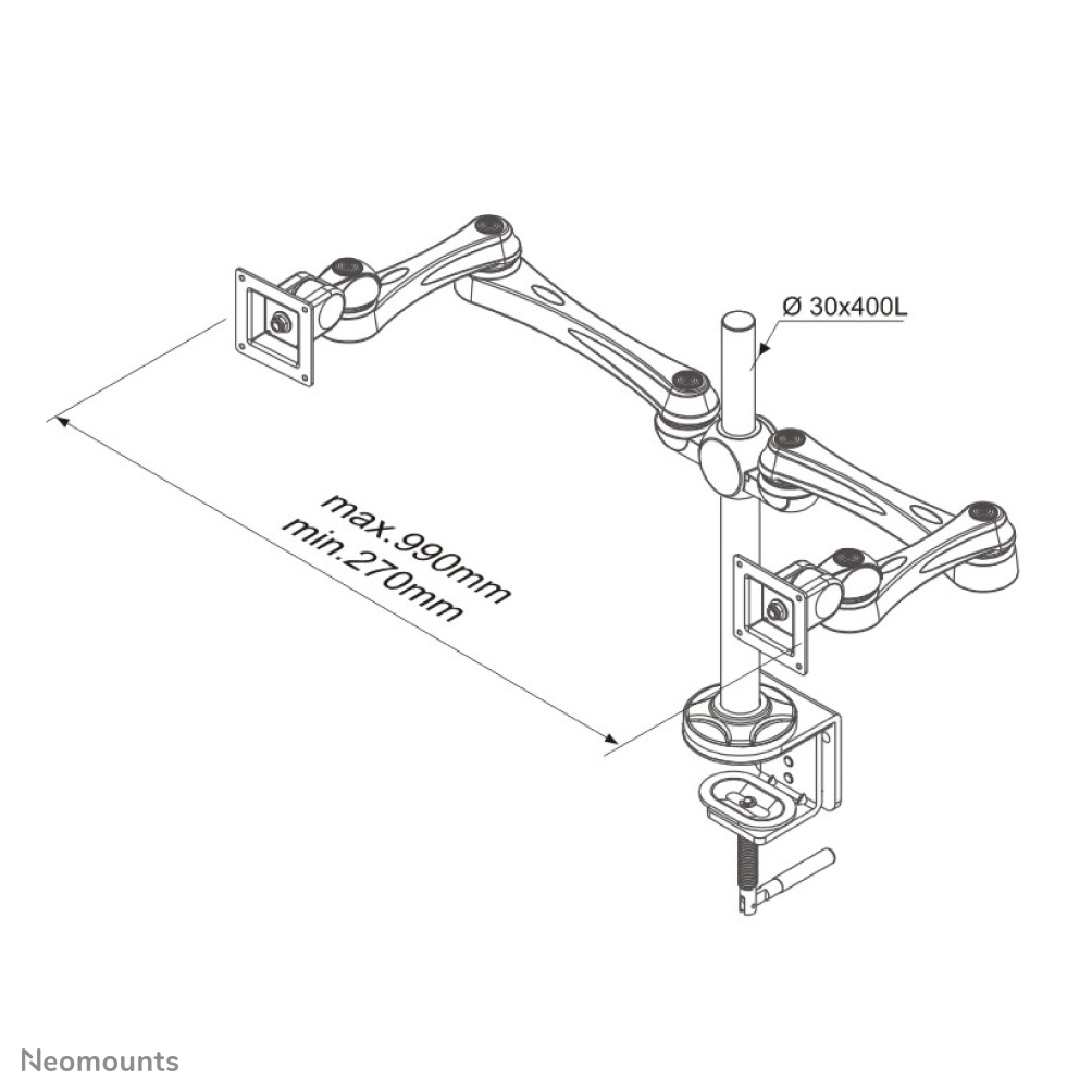 NEOMOUNTS FPMA-D930D - Support de table (Argent)