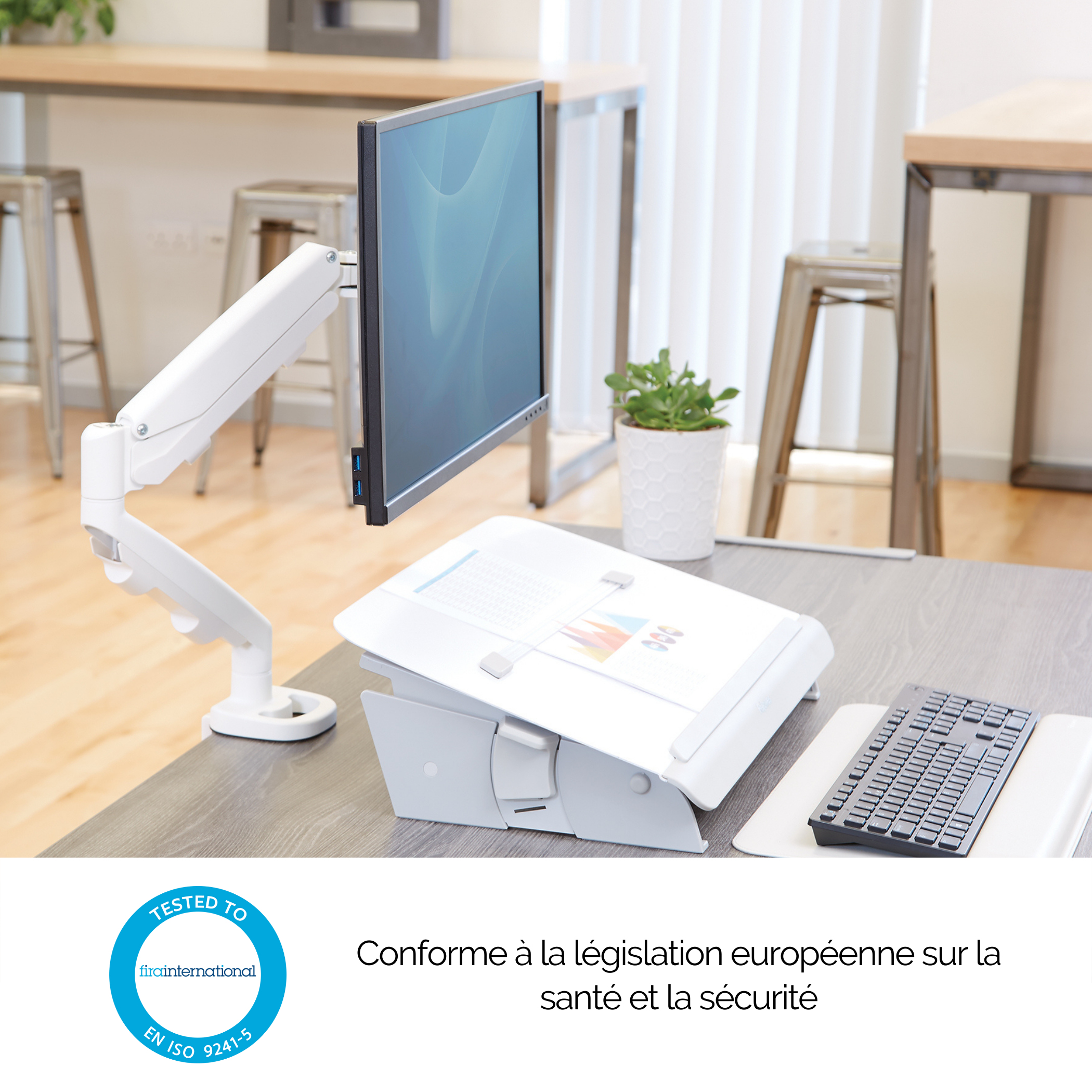 FELLOWES 9683201 - Support de table (Blanc)