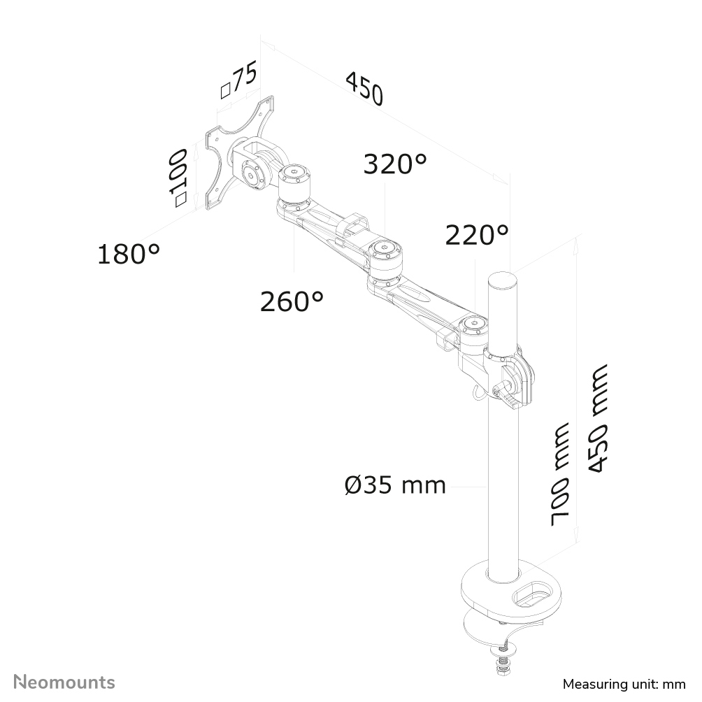 NEOMOUNTS FPMA-D935G - Support de table (Argent)