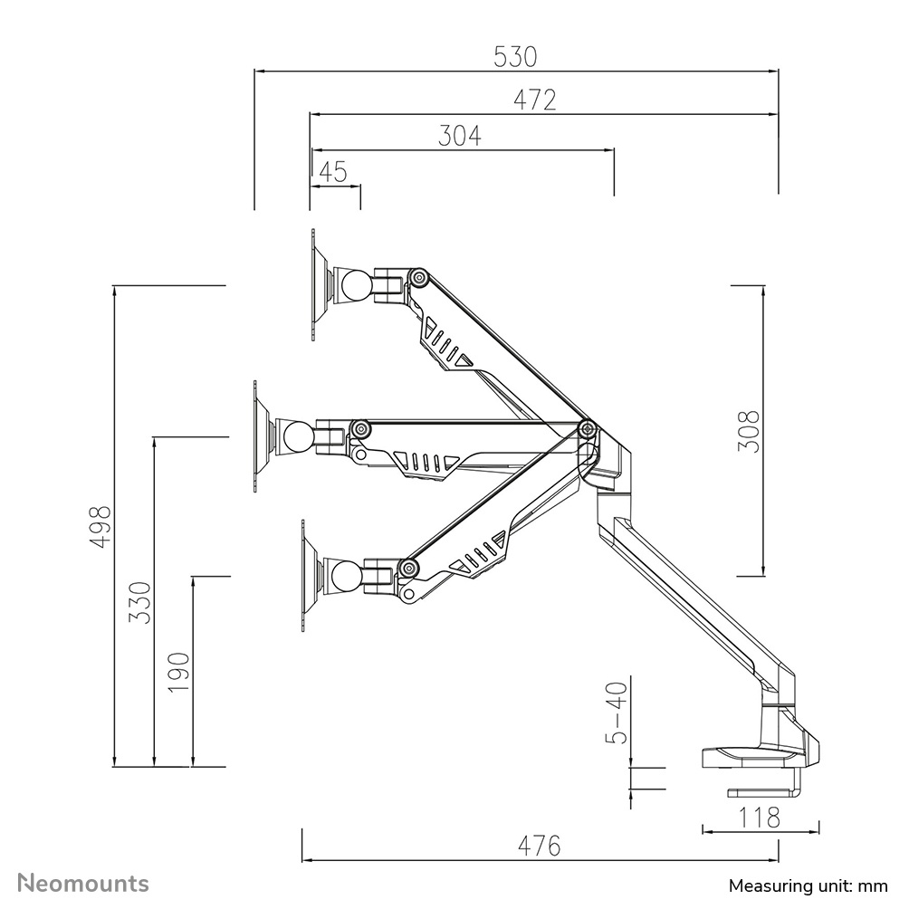 NEOMOUNTS FPMA-D750WHITE2 - Support de table (Blanc)