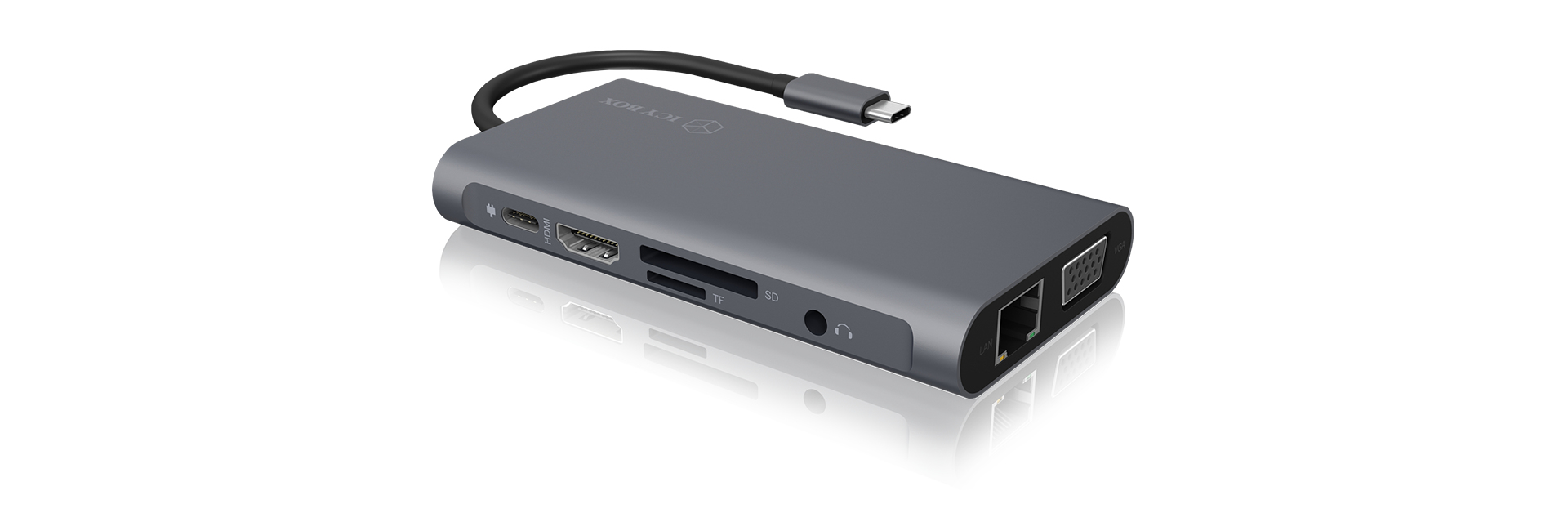 ICY BOX IB-DK4040-CPD - USB-Dockingstation (Anthrazit / Schwarz)