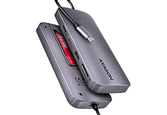 AXAGON USB 3.2 Gen2 Type-C multiport adapter, 10 Gbit/s, USB-A, 2x Type-C, HDMI, M.2 NVMe-SATA (HMC-6GM2)