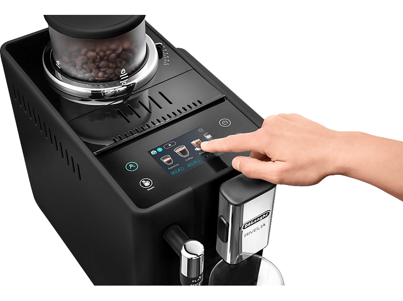 De'Longhi Exam 440.35 B RIVELIA Kaffeevollautomat (Onyx Black, Stahlmahlwerk, 19 bar) — Foto 2 von 5
