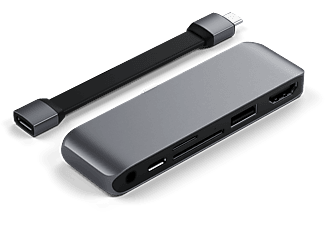 SATECHI USB-C Mobile Pro, multiport adapter, HDMI 4K60Hz, USB-A, USB-C, SD/microSD, szürke (ST-MPHSDM)