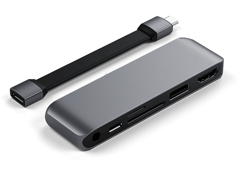 SATECHI USB-C Mobile Pro, multiport adapter, HDMI 4K60Hz, USB-A, USB-C, SD/microSD, szürke (ST-MPHSDM)