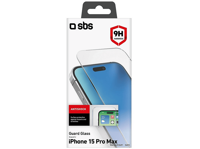 SBS 54073 Full Screen Displayschutz, für Apple iPhone 15 Pro Max — Foto 2 von 2