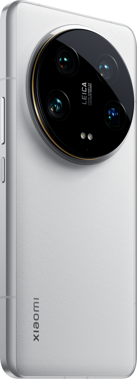 Un smartphone Xiaomi blanco con un gran módulo de cámara circular. Marca Leica en el módulo.