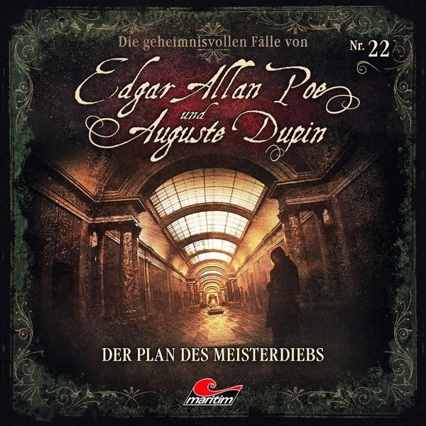 Buchcover, deutscher Titel, mit einem Flur mit einer Person am Ende. Der Titel lautet 'Edgar Allan Poe'.