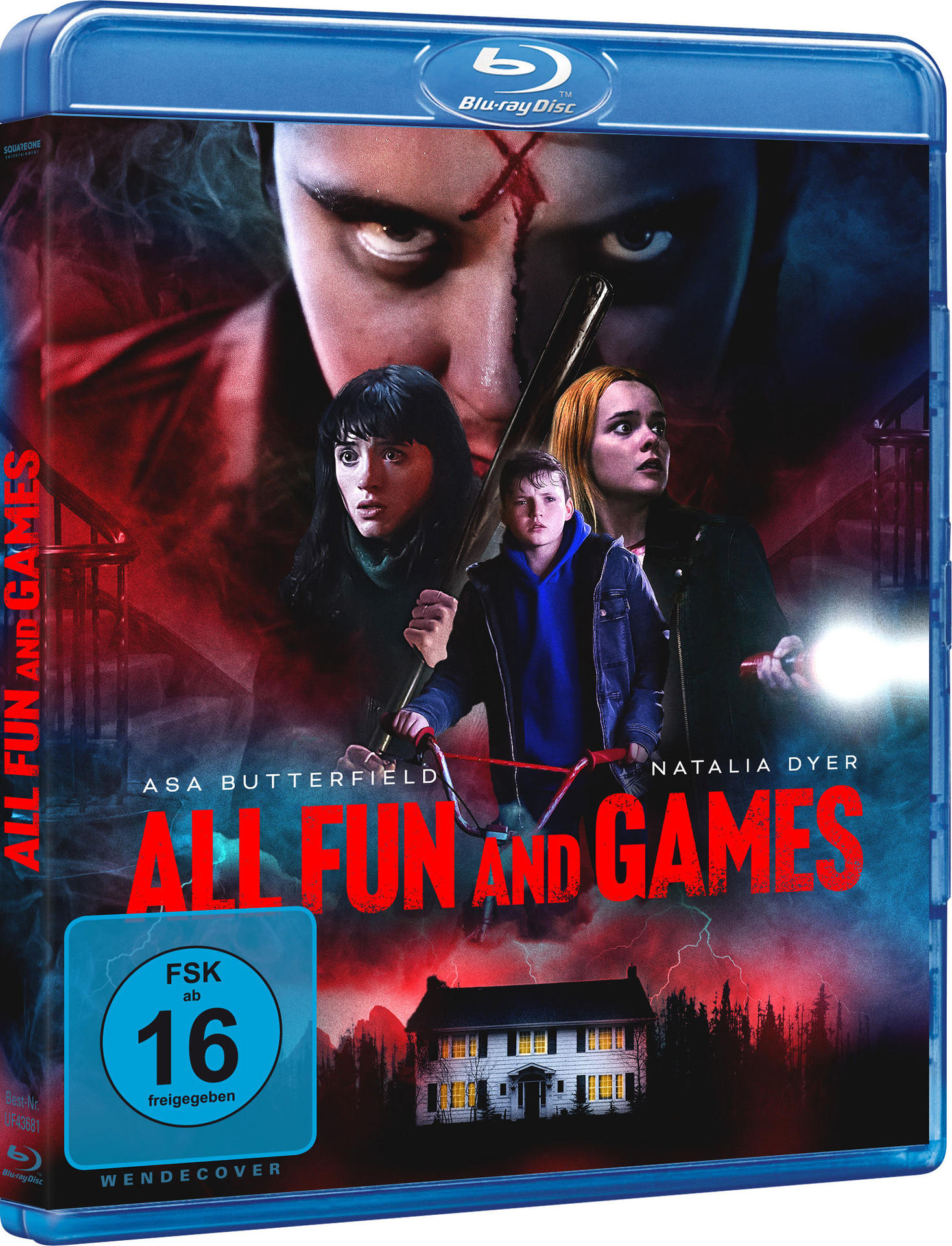 Blu-ray-Disc-Cover für den Film 'All Fun and Games' mit Schauspielern und Titel.