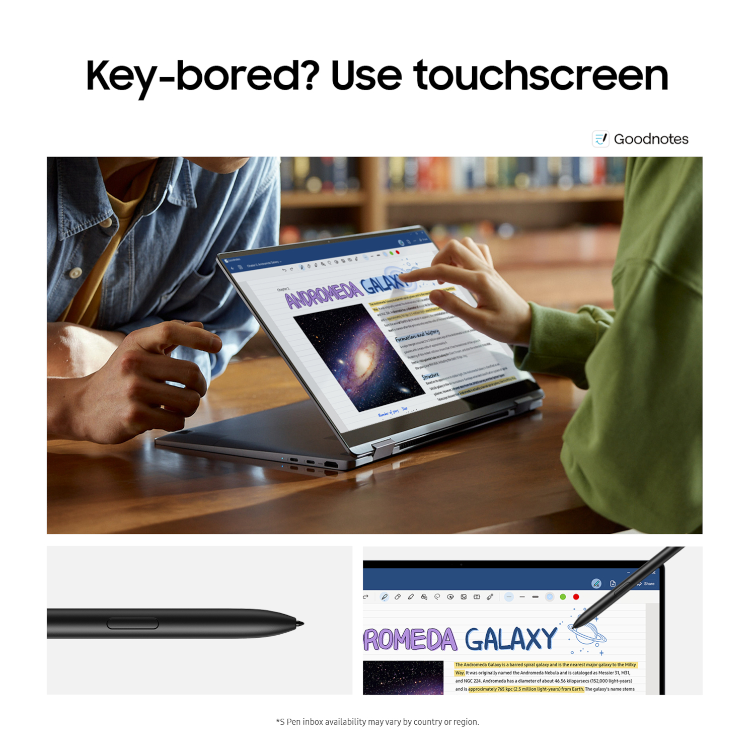 A person using a touchscreen laptop with a digital pen and a document open.