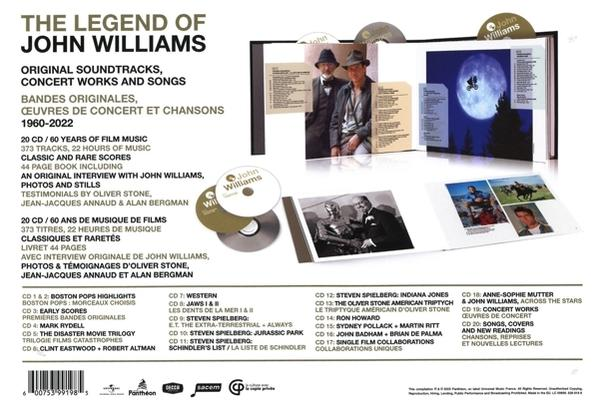Albumcover mit Text und Bildern von John Williams, CDs an der Seite.