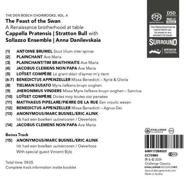 CD-Cover mit Text. Schwarzer Hintergrund. Listet Musiktitel auf.