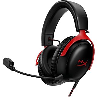 Auriculares gaming - HyperX Cloud III, Inalámbrico, Audio espacial DTS®, Compatible PS5, Nintendo Switch, Rojo