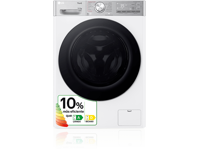 REACONDICIONADO Seminuevo Excelente Lavadora secadora - LG F4DR9513A2W, 13 Kg / 7 Kg, 1400 rpm, 14 programas, AI Direct Drive™, TurboWash™360