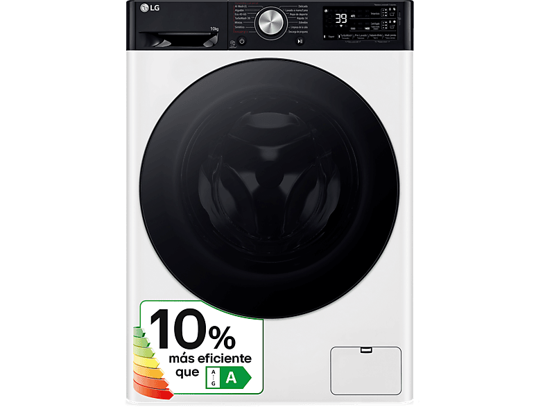 Lavadora de carga frontal LG F4WV3510S0W 10 kg 1400 RPM Blanco B