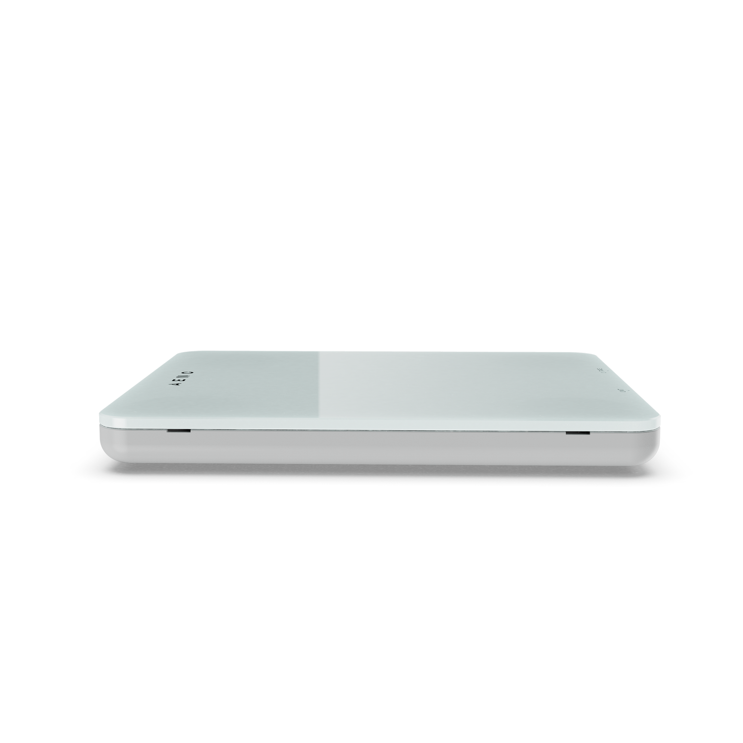 A white and gray scale device on a white background.