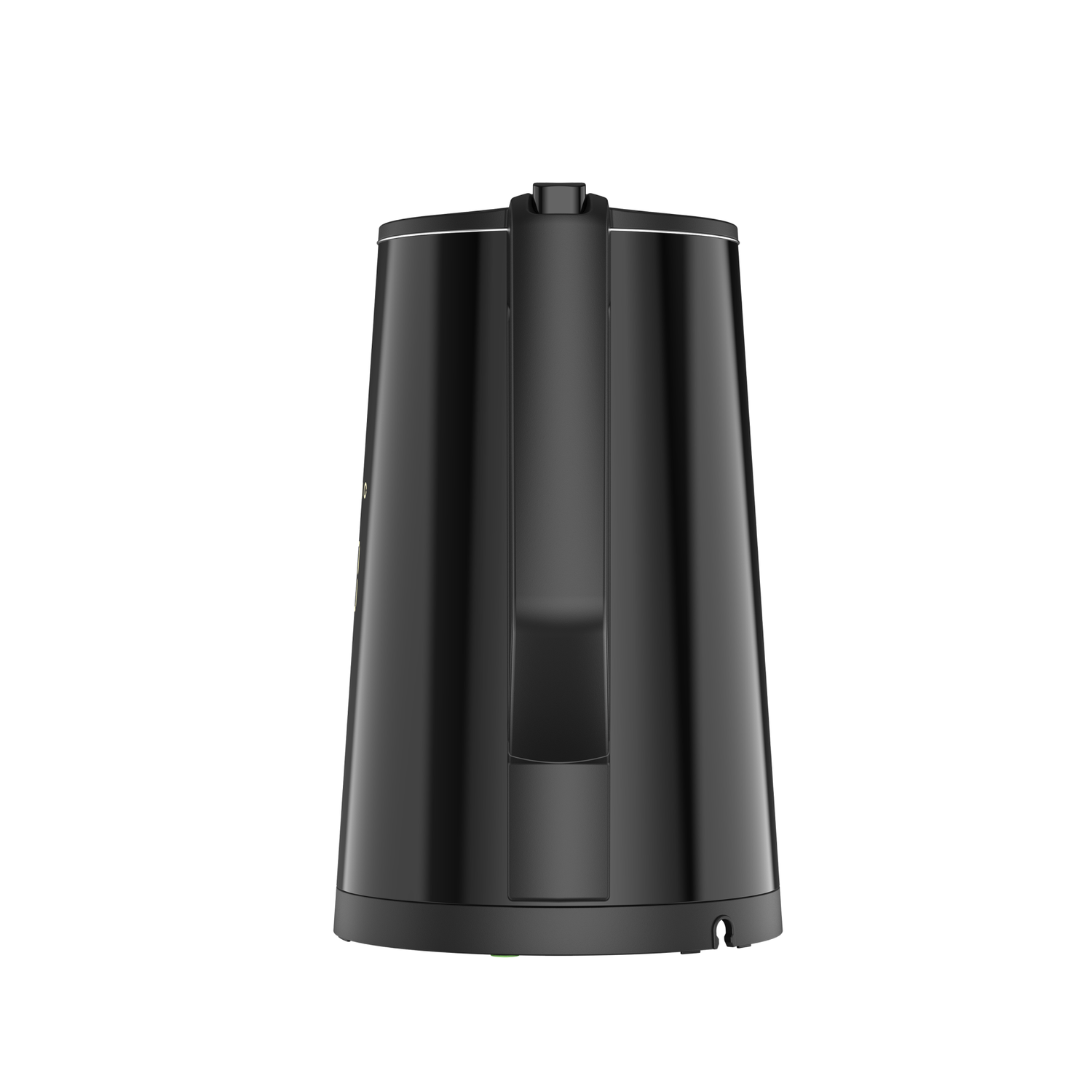 Black electric kettle, close-up, isolated on white background.