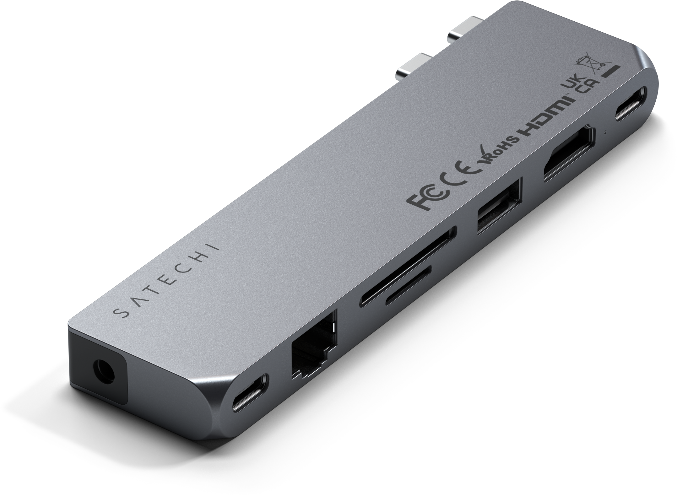 SATECHI Pro Hub Max, multiport adapter, HDMI, USB-A, 2x USB-C, SD/microSD, LAN, jack, asztroszürke (ST-UCPHMXM)