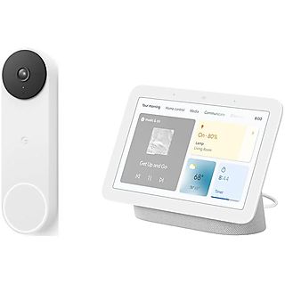 Bundel Nest Hub (2e generatie) aangesloten luidspreker en Nest Smart Video Deurbel op Batterij (GA01318-FR/GA01331-FR? BDL)