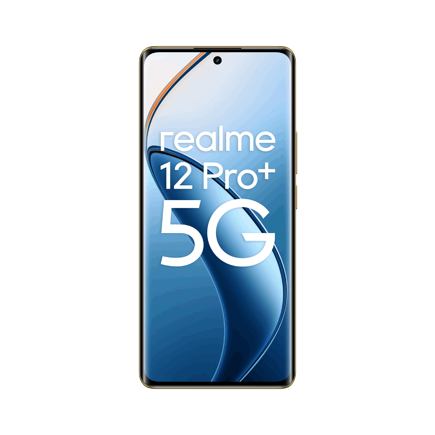 Smartphone Realme 12 Pro+ 5G sobre fondo negro. Mostrando la pantalla del teléfono.